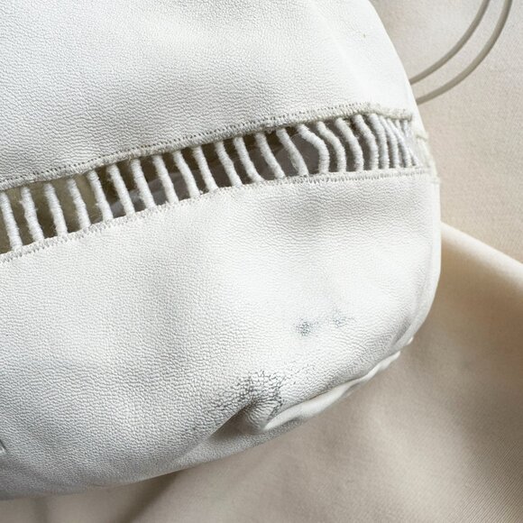 Jil Sander Dumpling Bag in Ivory w Cutouts - Picture 7 of 11